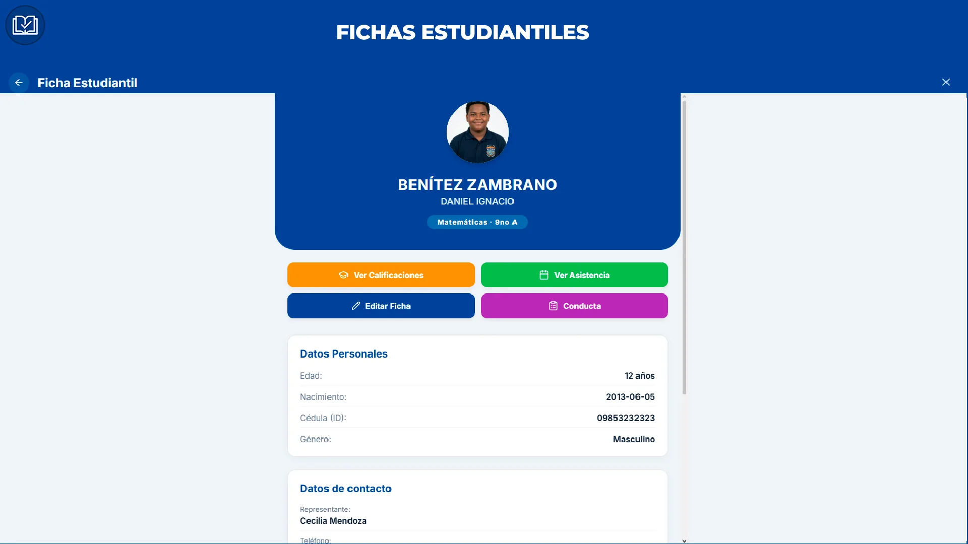 Ficha Estudiantil Digital