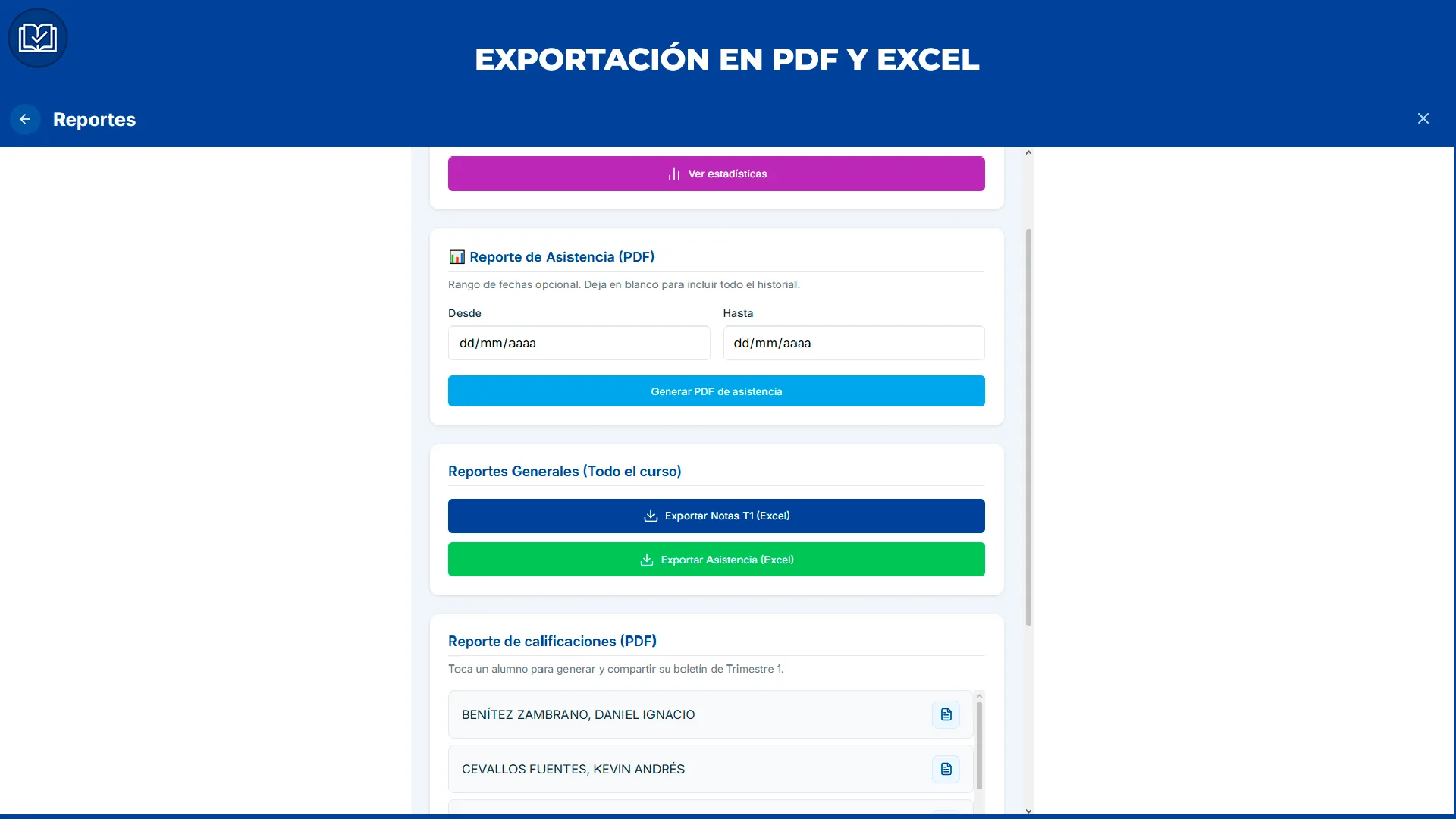 Panel de Reportes